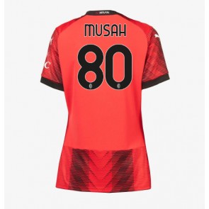 AC Milan Yunus Musah #80 Hjemmebanetrøje Dame 2023-24 Kort ærmer